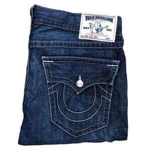 Vintage True Religion Jeans Shorts Size 38 CUT OFF FLAP T Blue